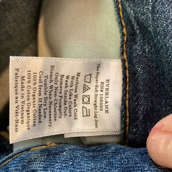 Everlane 100% Organic Cotton Super Soft Straight Leg Jean Size 26 Regular - Picture 9 of 9